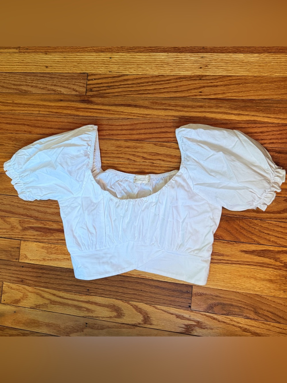 Altar’d State White Puff Sleeve Crop Top